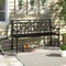 Costway Patio Garden Bench Steel Frame Park Yard Outdoor Furniture Porch Chair Black